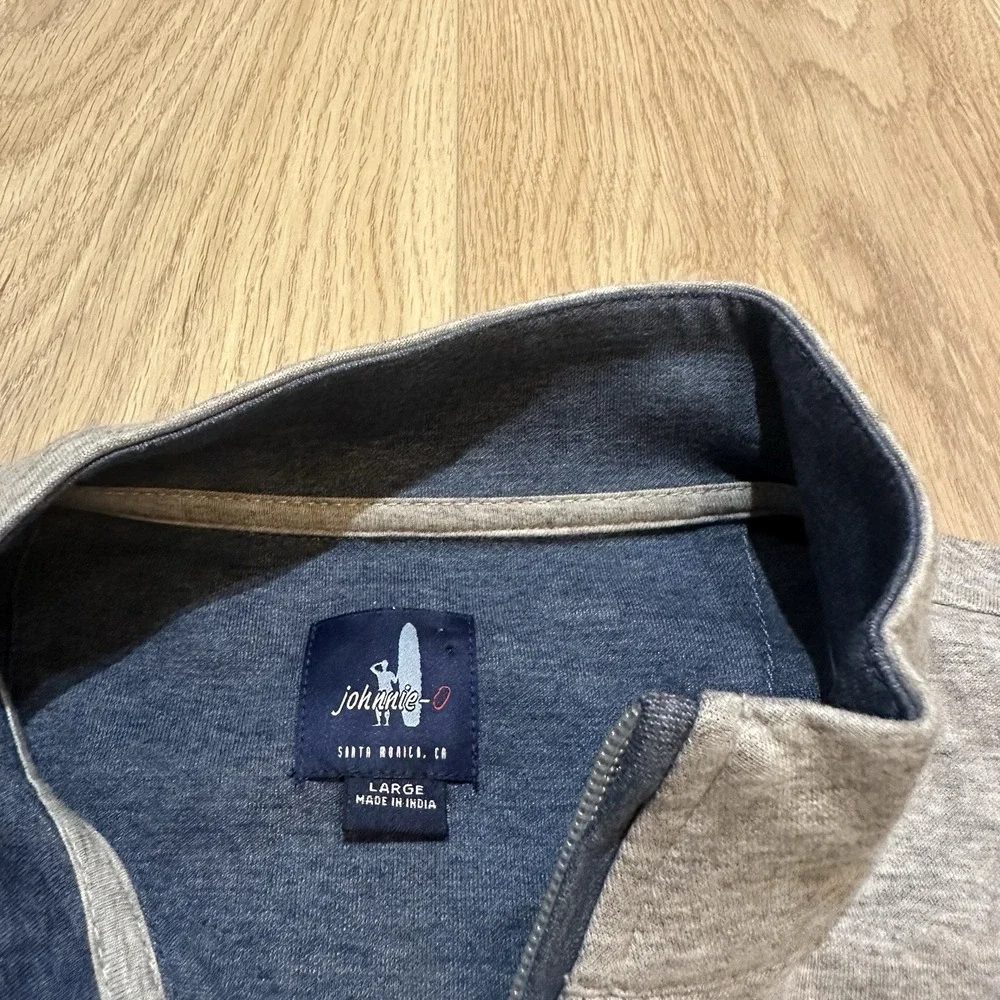 NWT Sully 1/4 Zip Pullover johnnie-O Mens Light Gray‎ Logo Preppy Golf